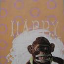 Happy Chimp, 20" x 27", acrylic on mylar