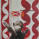 Monkey 1, 16" x 20", acrylic on wood cradle, by Mary Lottridge